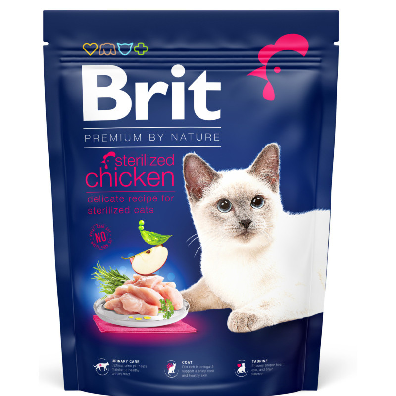 Brit Premium Sterilized Chicken Dry Cat Food 0.3 kg