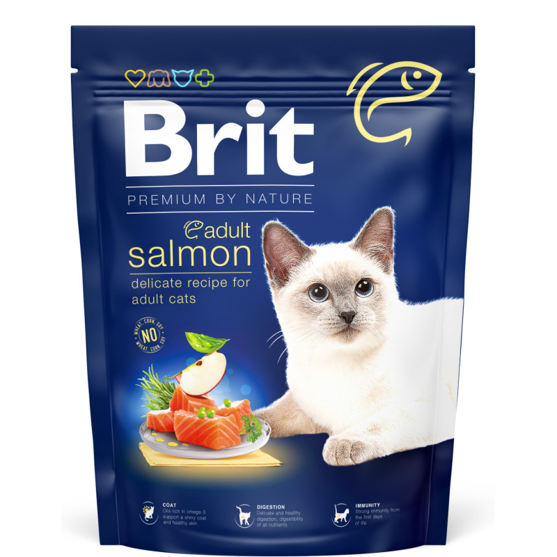 Brit Premium Adult Salmon Dry Cat Food 0.3 kg