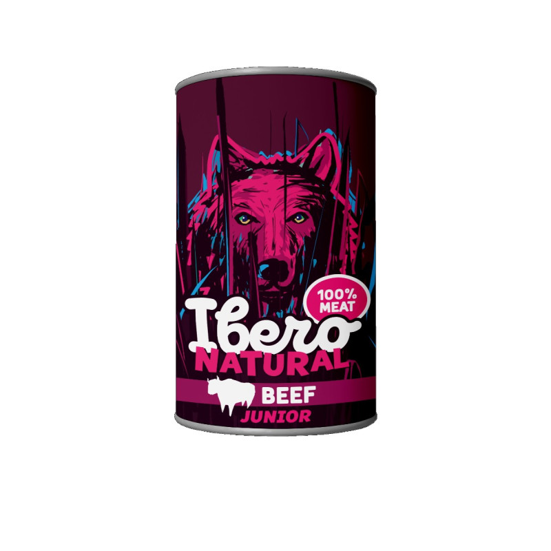 Ibero Natural Junior Beef Wet Dog Food 1200 g