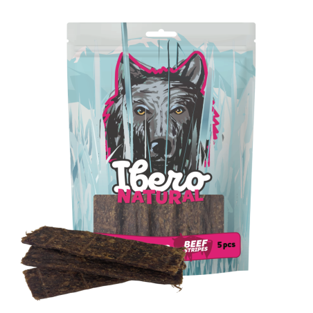 IBERO COLD Beef Meat Strips Dog Treats – 15 pcs