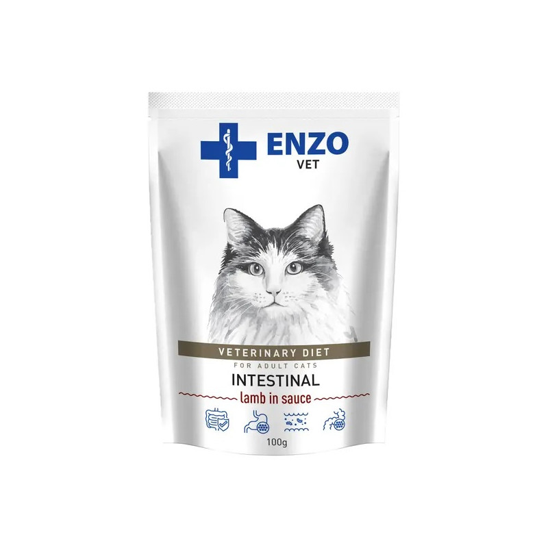 Karma mokra dla kota ENZO VET Intestinal z jagnięciną w sosie 100 g