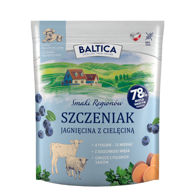 Karma sucha dla psa BALTICA SMAKI REGIONÓW Szczeniak Jagnięcina z cielęciną S / L / XL 1kg