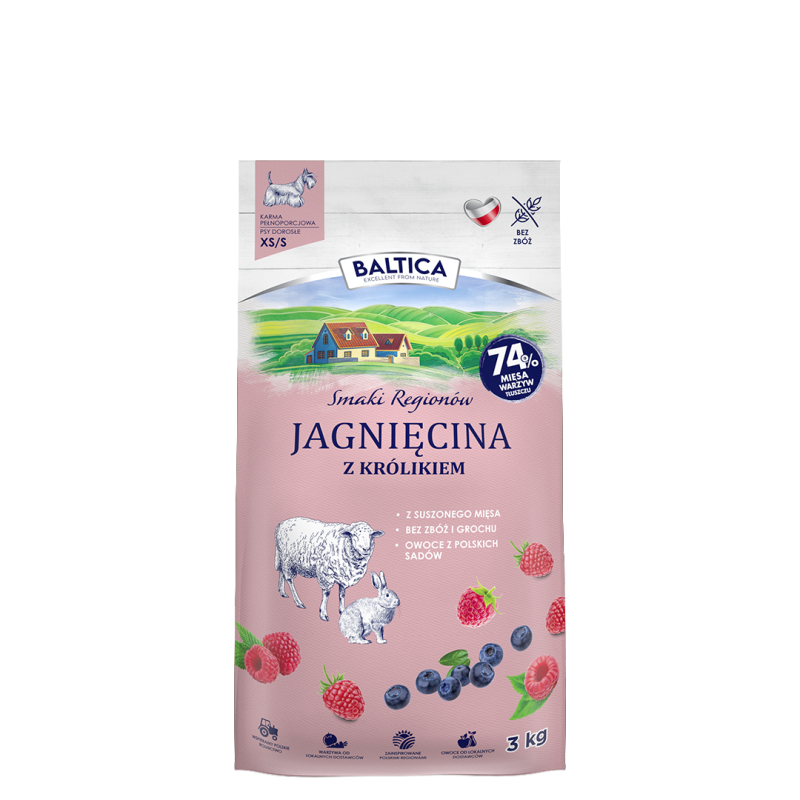 Dry Dog Food BALTICA Tastes of Regions Lamb with Rabbit XS/S 3kg