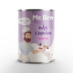 Karma mokra dla szczeniąt Mr. Bro Indyk z Jagodami 400 g – naturalna dieta premium