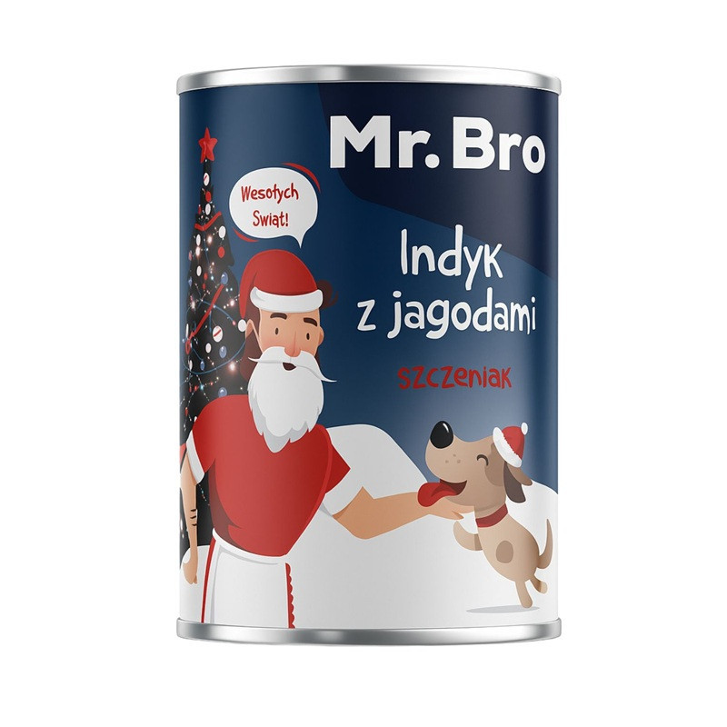 Karma mokra dla szczeniąt Mr. Bro Indyk z Jagodami 400 g – naturalna dieta premium