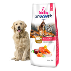 Dry Dog Food Gold Dog Snocerek Adult Beef  Salmon 15kg (Poultry-Free)