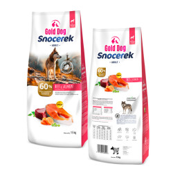 Karma sucha dla psa Gold Dog Snocerek Adult Beef  Salmon 15kg Wołowina i Łosoś (bez drobiu)