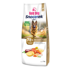 Grain Free Dry Dog Food Gold Dog Snocerek Adult Beef, Salmon  Potato 12kg