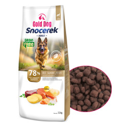 Grain Free Dry Dog Food Gold Dog Snocerek Adult Beef, Salmon  Potato 12kg