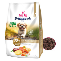 Dry Dog Food Gold Dog Snocerek Grain Free Beef  Salmon, Potato 4kg