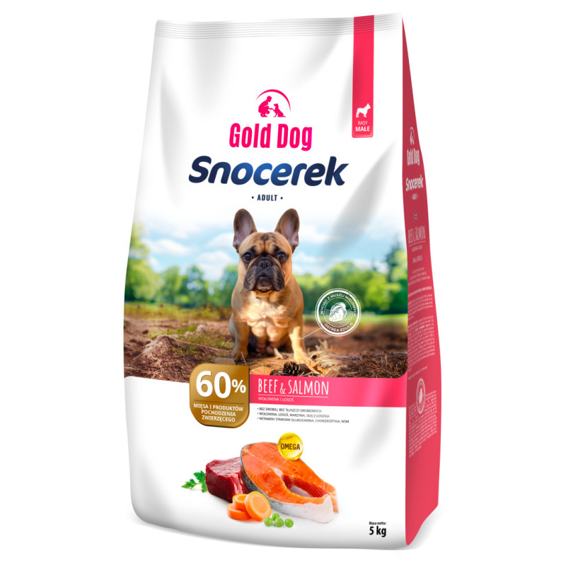 Dry Dog Food Gold Dog Snocerek Adult Beef  Salmon 5kg