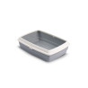 Open Cat Litter Tray Barry King HANDY with Rim Grey 42x33x14 cm