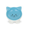 Miska dla kota Barry King niebieska na nóżkach ceramiczna 11,5 cm kształt kot