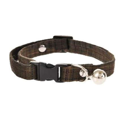 Cat Collar Barry King Brown Checkered with Bell 1x32 cm