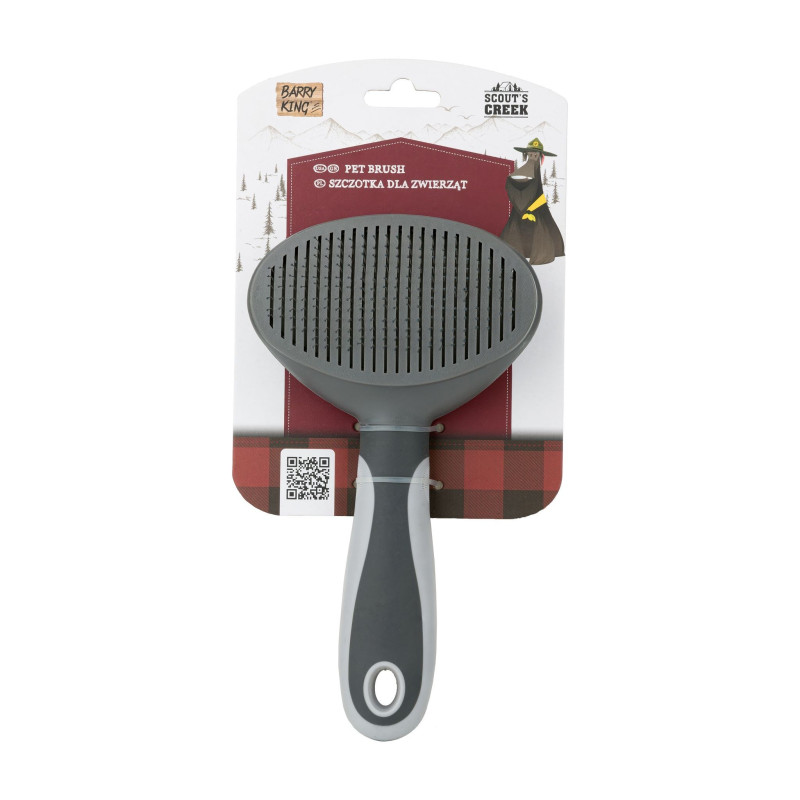 Self-Cleaning Pet Brush Barry King Grey 11.3 x 19.8 cm