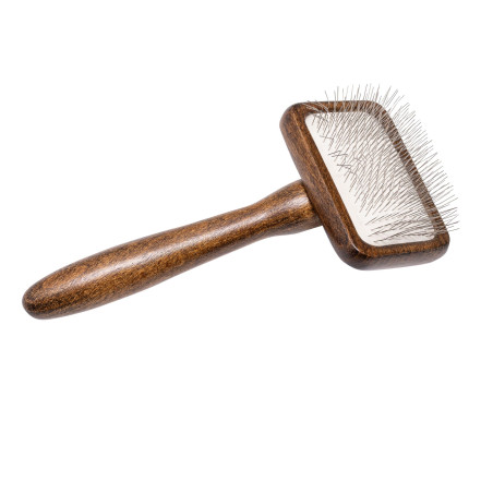 Premium Rectangular Slicker Brush Barry King Beech Wood Steel 6.9 x 15.2 cm