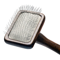 Premium Rectangular Slicker Brush Barry King Beech Wood Steel 6.9 x 15.2 cm