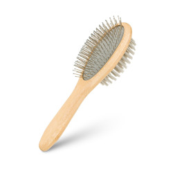 Double-Sided Pet Brush Barry King with Bamboo Handle 6 x 22 cm