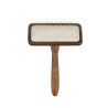 Premium Rectangular Slicker Brush Barry King Beech Wood Steel 11 x 15.1 cm