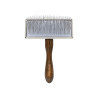 Premium Rectangular Slicker Brush Barry King Beech Wood Steel 11.7 x 15.6 cm