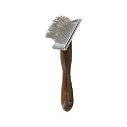 Premium Rectangular Slicker Brush Barry King Beech Wood Steel 11.7 x 15.6 cm