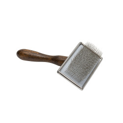 Premium Rectangular Slicker Brush Barry King Beech Wood Steel 11.7 x 15.7 cm