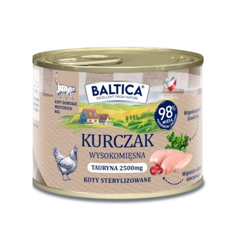Baltica Smaki Regionów Kurczak 185 g – naturalna mokra karma dla dorosłych kotów | Bezzbożowa