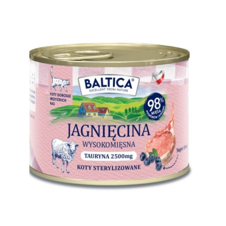 Baltica Smaki Regionów Jagnięcina 185 g – bezzbożowa naturalna karma mokra dla dorosłych kotów
