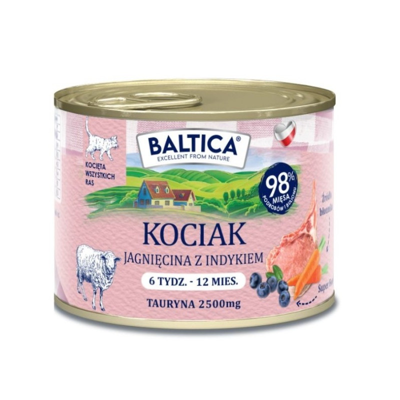 Baltica Regional Flavours Kitten Lamb with Turkey 185 g – natural grain-free wet cat food | For kitt