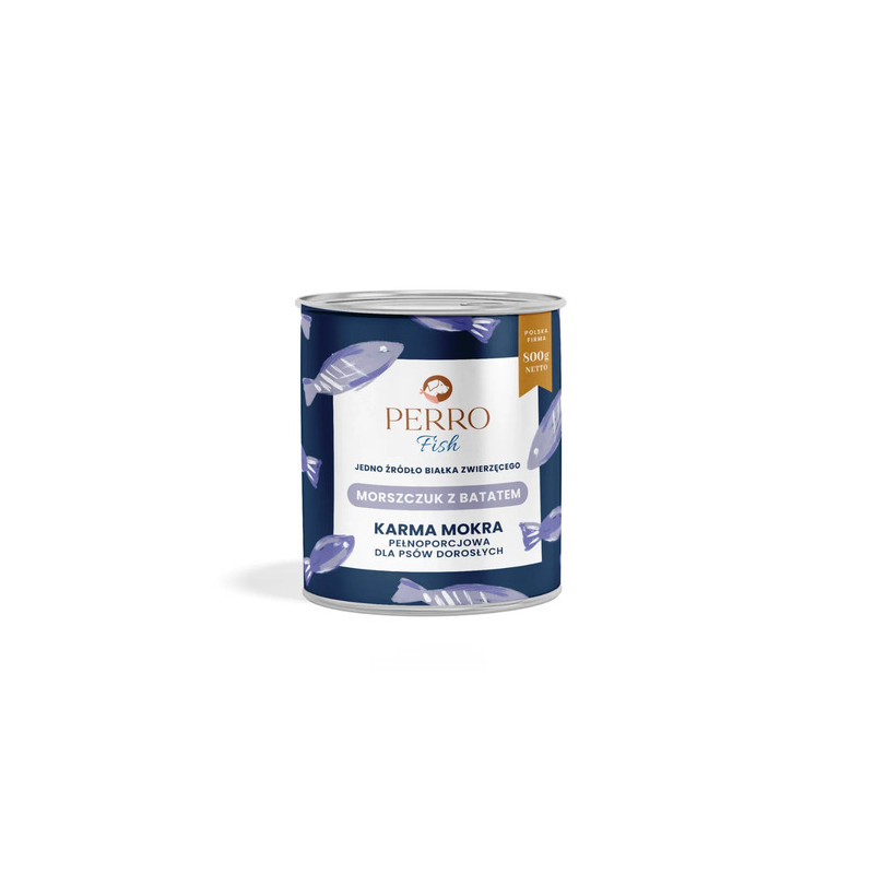 Wet Dog Food Perro Fish Hake with Sweet Potato for Adult Dogs 800g