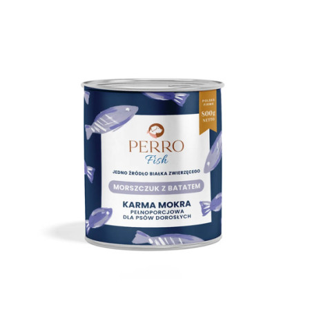 Wet Dog Food Perro Fish Hake with Sweet Potato for Adult Dogs 800g