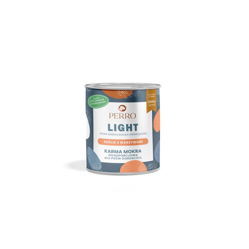 Karma mokra dla psa Perro Light Królik z warzywami dla psów dorosłych 800g