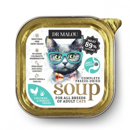 Wet Cat Food Dr. Malou Soup Chicken with Barley Grass 1pc