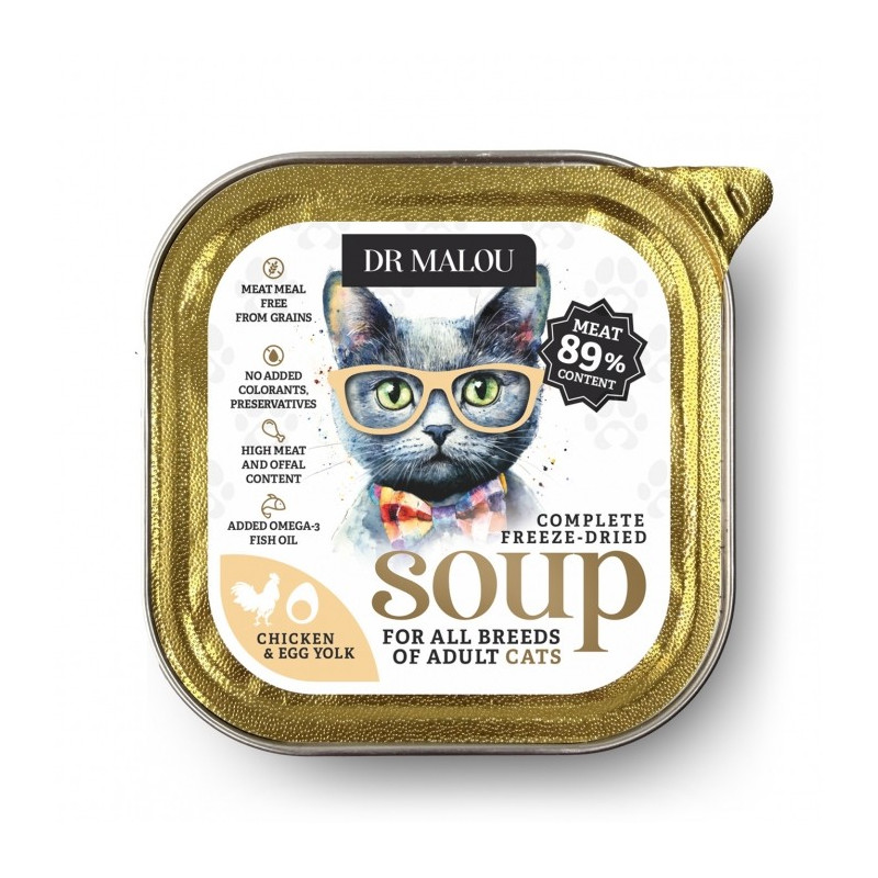Wet Cat Food Dr. Malou Soup Chicken with Egg Yolk 1pc