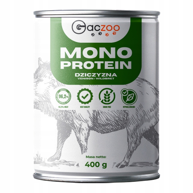 Wet Dog Food Gaczoo Monoprotein Wild Boar 400g