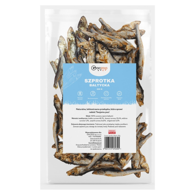 Dog Treats Gaczoo Dried Sprats 200g