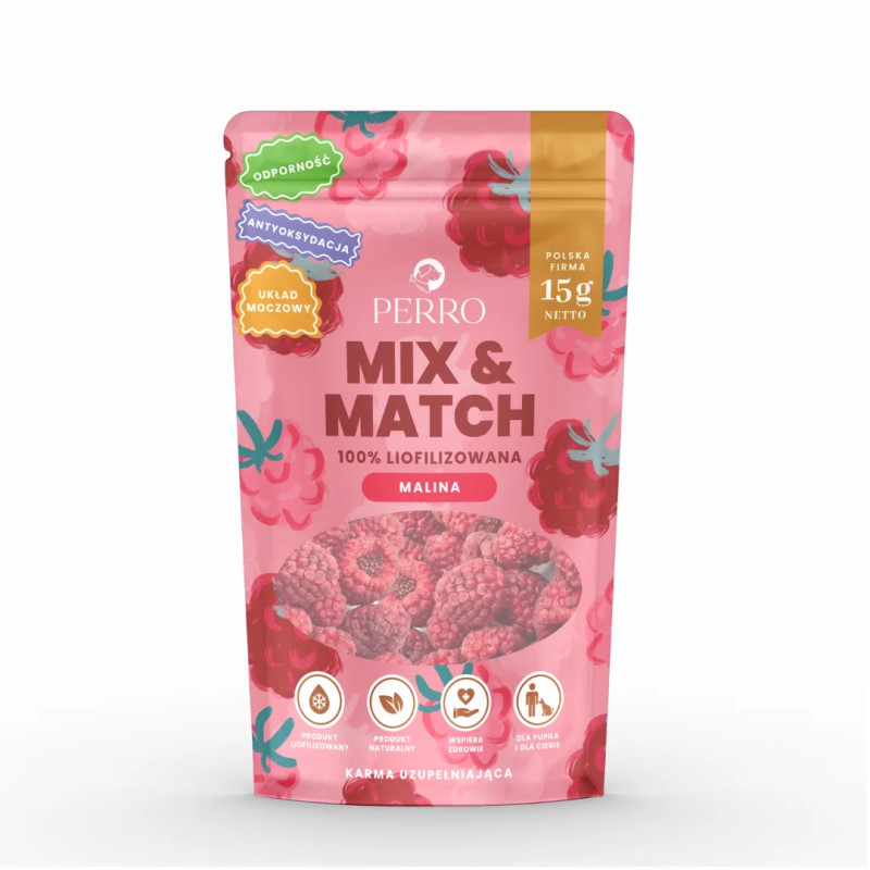 Dog Treats Perro MIX  MATCH Freeze-Dried Raspberry 15g