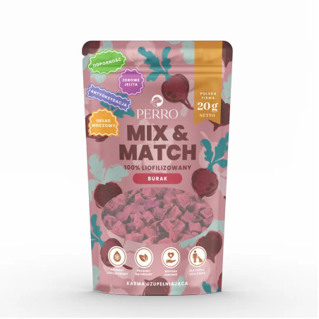 Dog Treats Perro MIX  MATCH Freeze-Dried Beetroot 20g