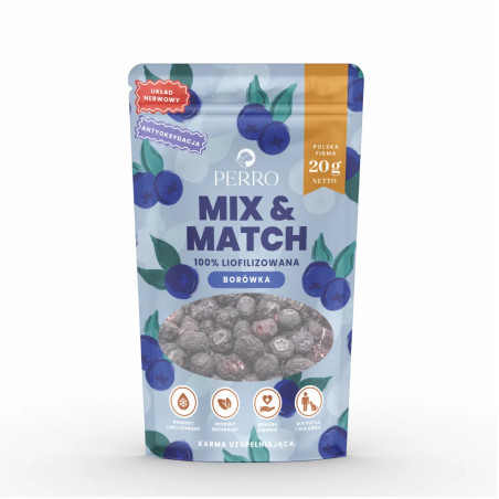 Dog Treats Perro MIX  MATCH Freeze-Dried Blueberry 20g