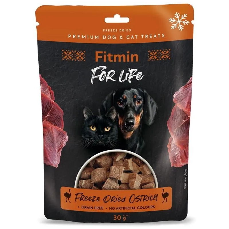 Dog and cat treats Fitmin For Life Freeze Dried ostrich 30 g