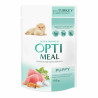 Wet dog food Optimeal Dog Pouch 100g Puppy Turkey Carrot in Sauce