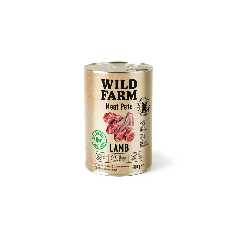 Wet dog food Wild Farm Meat Pate Lamb 400 g