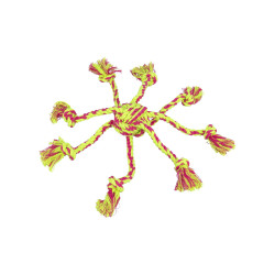 Trixie Rope Ball Dog Toy lime/pink cotton/polyester 7 cm