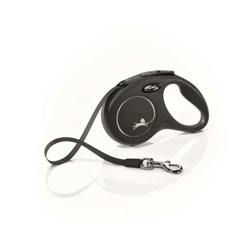 FLEXI New Classic Tape Leash 5 m Size S Black 15kg
