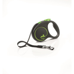 Flexi Black Design retractable dog leash black-green S 5m tape