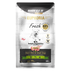 Karma sucha dla psa Biofeed EUPHORIA Fresh Meat Adult Indyk Jagnię XS/S 0,5kg