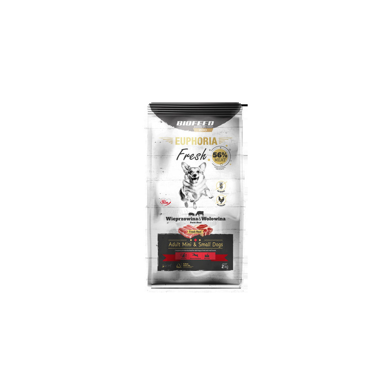 Karma sucha dla psa Biofeed EUPHORIA Fresh Meat Adult Wieprzowina Wołowina XS/S 2kg