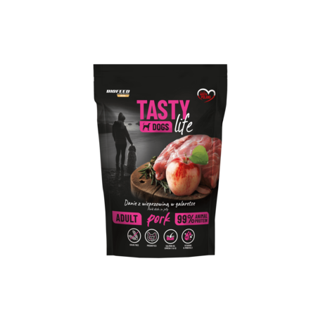 Karma mokra dla psa Biofeed Tasty Dog Life Wieprzowina 90% saszetka 500g