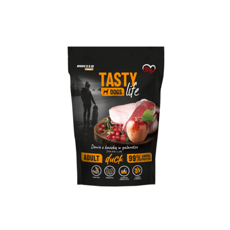 Karma mokra dla psa Biofeed Tasty Dog Life Kaczka 90% saszetka 500g