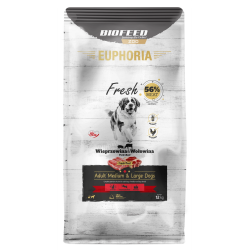 Karma sucha dla psa Biofeed EUPHORIA Fresh Meat Adult Wieprz/Wołow M/L 12kg